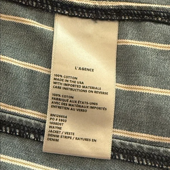 L'Agence Wayne Cropped Denim Jacket NWT - Picture 11 of 11